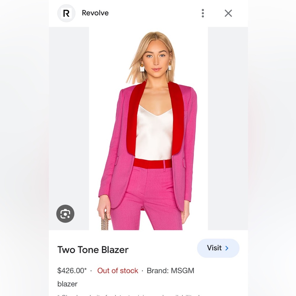 MSGM Pink and Red Two Tone Blazer